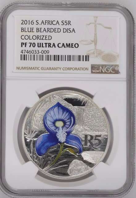 2016 SR5 Blue Bearded Disa NGC Graded PF70 Ultra Cameo