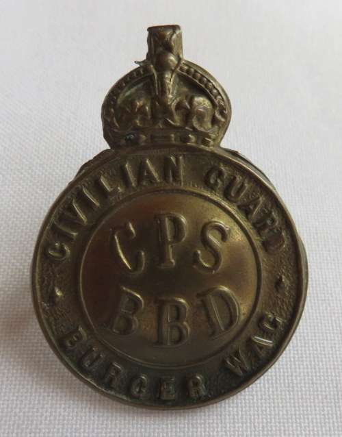 CIVILIAN PROTECTION SERVICE CAP BADGE WORN DURING WW2-2 LUGS