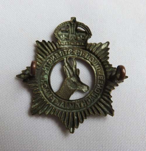 SA SERVICE CORPS CAP BADGE USED WW1 BY DRIVERS- 2 LUGS