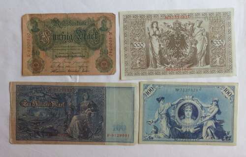 GERMAN WAR PERIOD NOT GELD DATED 1910/1908 & 2X 1910