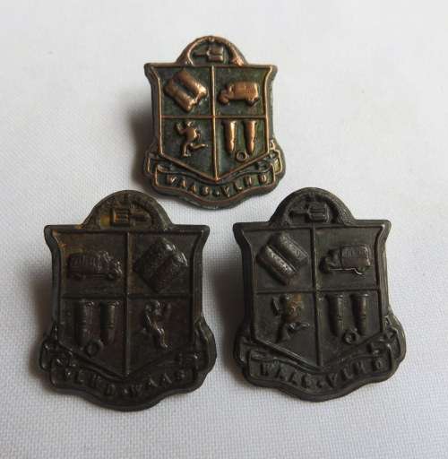 WOMENS AUXILIARY ARMY SERVICES BRASS CAP & COLLARS WORN DURING WW2-LUGS INTACT