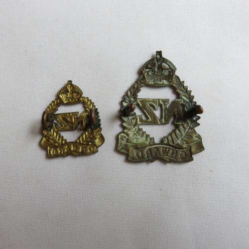 NEW ZEALAND FORCES WW2 CAP & COLLAR-LUGS INTACT