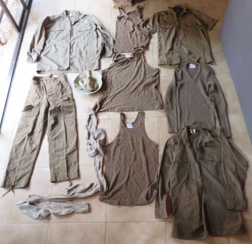 SADF BORDER WAR PERIOD SELECTION OF ITEMS SOLD TOGETHER-NUTRIA SHIRT(LONG SLEEVE) SIZE MEDIUM/NUTRIA