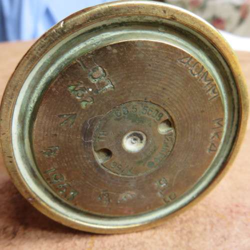 40 MM BOFORS GUN ROUND (DEACTIVATED) DATED 1953-HEIGHT 45CM-DIAMETER AT BASE 62MM