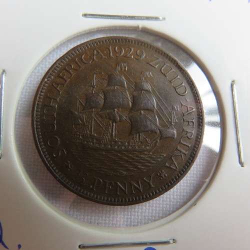 SA UNION 1929 HALF PENNY VF+