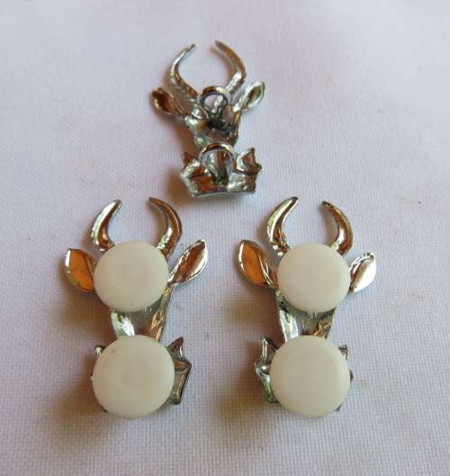 SA INFANTRY CORPS BERET BADGE (WITH SCREW LUGS) & COLLAR BADGE PAIR WITH PINS