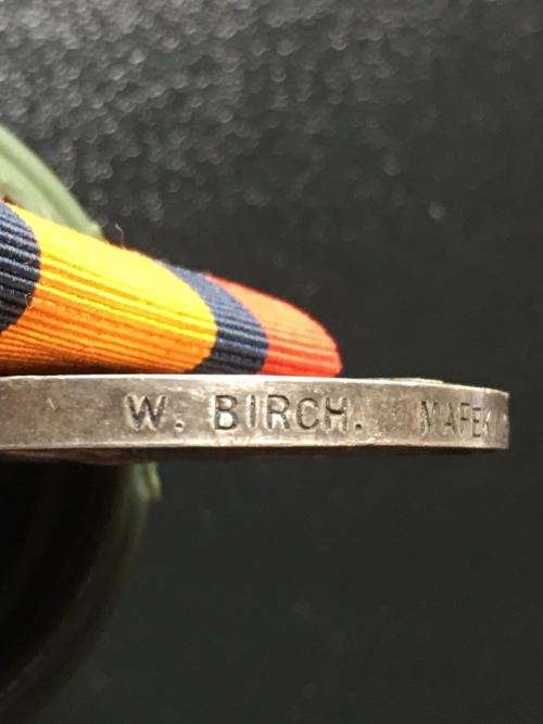 BOER WAR QSA MEDAL TO W BIRCH MAFEKING TOWN GUARD WITH DEFENCE OF MAFEKING CLASP-CORRECTLY NAMED &