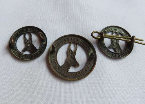 UNION DEFENCE FORCE GENERAL SERVICE BRASS CAP & COLLARS -WORN 1940-45-LUGS INTACT