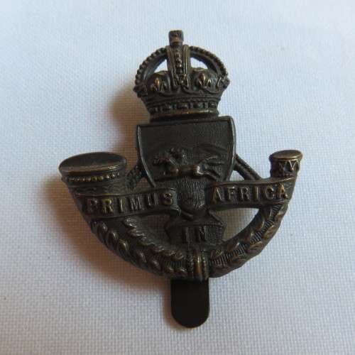 ROYAL DURBAN LIGHT INFANTRY CAP BADGE-WORN 1919-1964-SLIDER INTACT