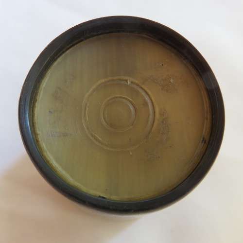 BOER WAR TRENCH ART MAKE FROM COW HORN & INSCRIBED-A PRESENT FROM BRAEMAR-DICE CUP-HEIGHT 63MM-DIAME