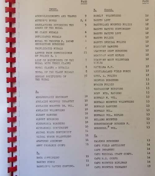 CAPE OF GOOD HOPE GENERAL SERVICE MEDAL ROLL-79 PAGES