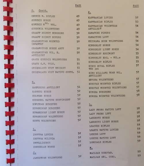 CAPE OF GOOD HOPE GENERAL SERVICE MEDAL ROLL-79 PAGES