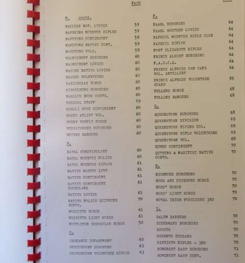 CAPE OF GOOD HOPE GENERAL SERVICE MEDAL ROLL-79 PAGES