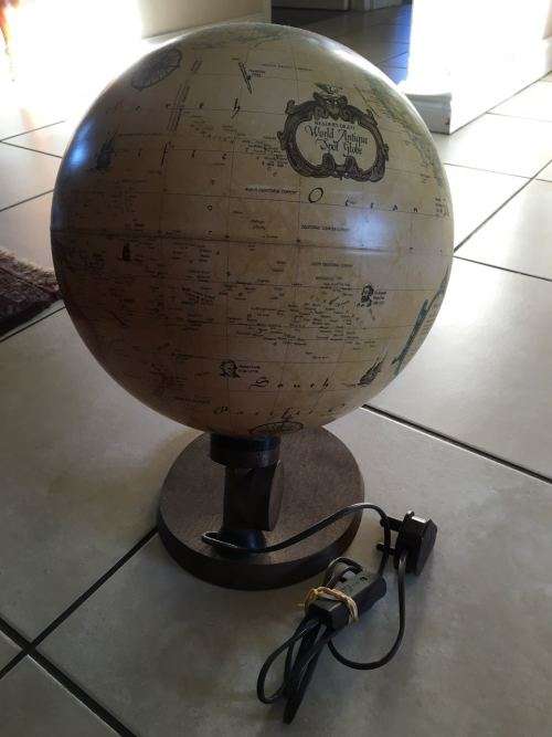 VINTAGE LARGE ILUMINATING GLOBE-GLOBE HEIGHT 42CM-GLOBE NEEDS TO BE REPLACED