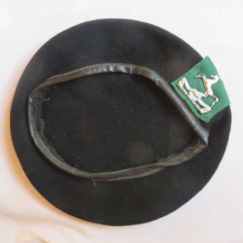 NATAL MOUNTED RIFLES BERET WITH CHROMED CAP BADGE & FELT BACKING-SIZE 54