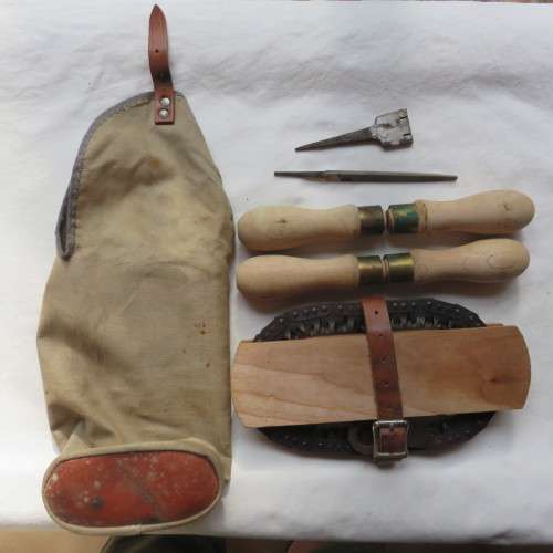 MILITARY ISSUE WILLYS JEEP HAND SAW IN CANVAS BAG-SCARCE ITEM-GOOD CONDITION