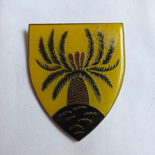 4 SA INFANTRY SHOULDER FLASH-YELLOW TYPE-ONE PIN