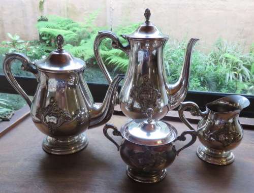 SILVER PLATED TEA & COFFEE SET OF 4
