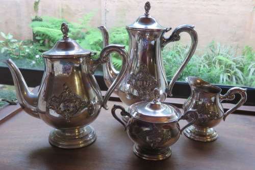 SILVER PLATED TEA & COFFEE SET OF 4