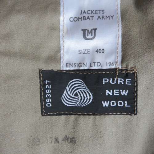 ORIGINAL MILITARY ISSUE BUNNY JACKET WITH MILITARY & PURE WOOL LABELS-SIZE MEDIUM-MEASURES 55CM ARMP