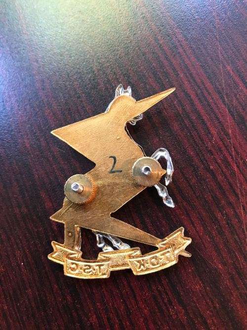 TECHNICAL SERVICES CORPS-BI METAL CAP BADGE -WORN SINCE 1940-LUGS COMPLETE