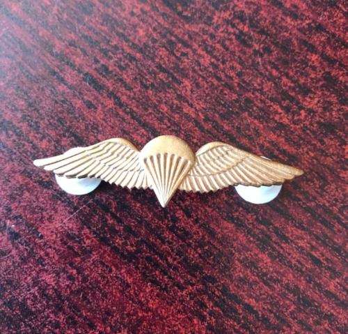 SA PARACHUTE GILT WINGS MESS DRESS-WORN FROM 1970'S-SOLID BACK VARIATION- 2PINS