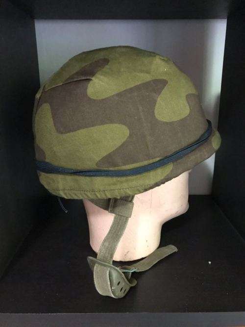 GERMAN TYPE RECCE TRAINING HELMET WITH 2 TONE CAMO COVER -GOOD CONDITION-ORIGINAL