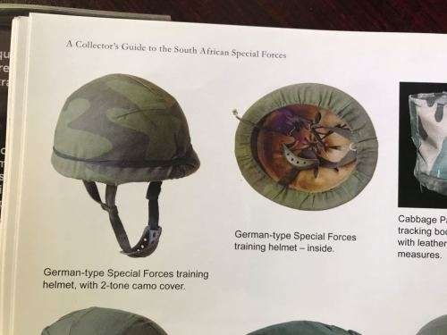 GERMAN TYPE RECCE TRAINING HELMET WITH 2 TONE CAMO COVER -GOOD CONDITION-ORIGINAL