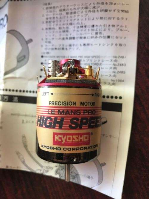 KYOSHO LE MANS HIGH SPEED MOTOR-TECH SPECS 7,2-9,6V-34500RPM/186G/14 TURN 0,75MM-NEVER USED-NEW