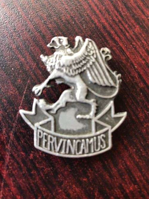 3 SA INFANTRY TRAINING UNIT CAP BADGE-GREY METAL TYPE-SHORT SCREW LUGS