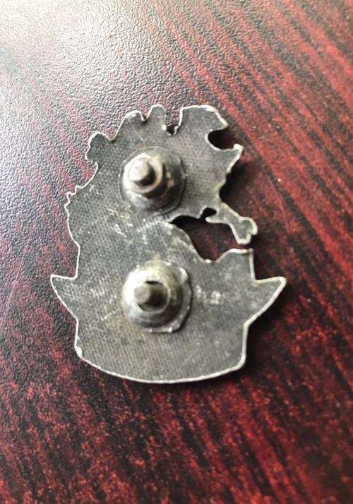 3 SA INFANTRY TRAINING UNIT CAP BADGE-GREY METAL TYPE-SHORT SCREW LUGS