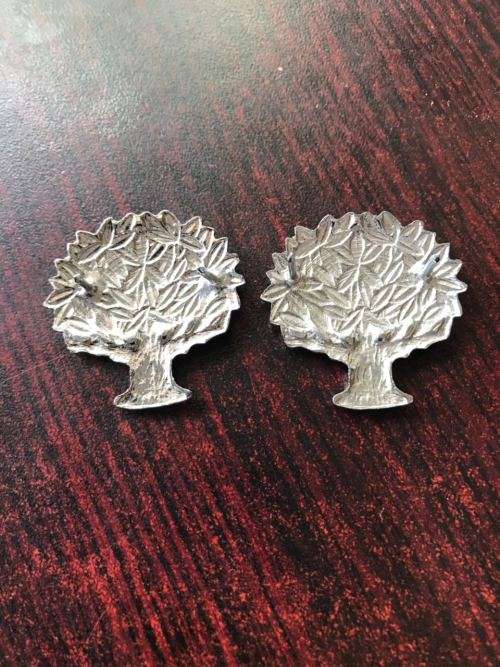 REGIMENT VRYSTAAT CHROMED COLLAR BADGE PAIR-PINS INTACT