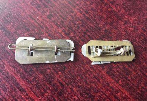 OLD POLICE WHITE METAL TITLES(LARGE)-WORN BY NATIVE POLICE CONSTABLES-LUGS COMPLETE