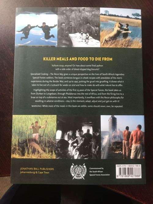 SPECIALISED COOKING THE RECCE WAY-SIGNED BY THE AUTHORS AND 8 OTHER  RECCE OPERATORS-STIFF CARD COVE