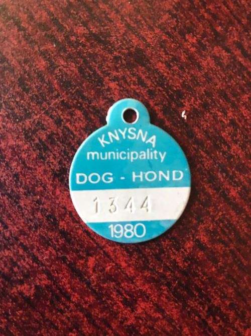 1980 KNYSNA MUNICIPALITY DOG TAG