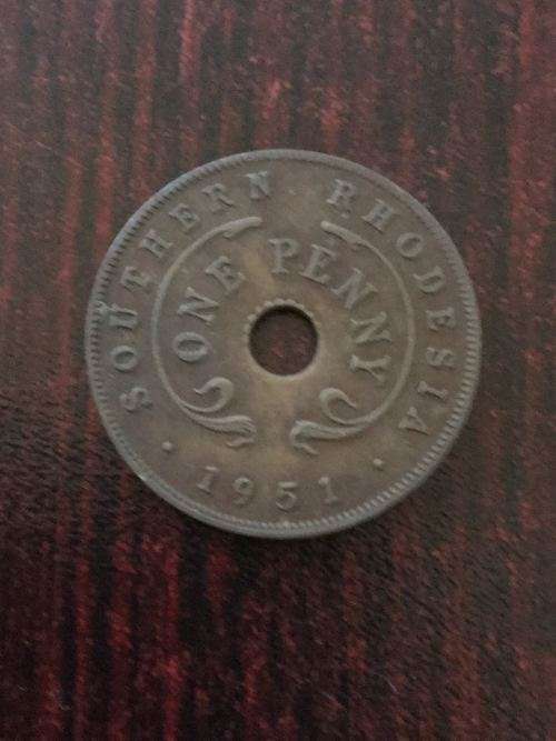 SOUTHERN RHODESIA 1951 BRONZE PENNY