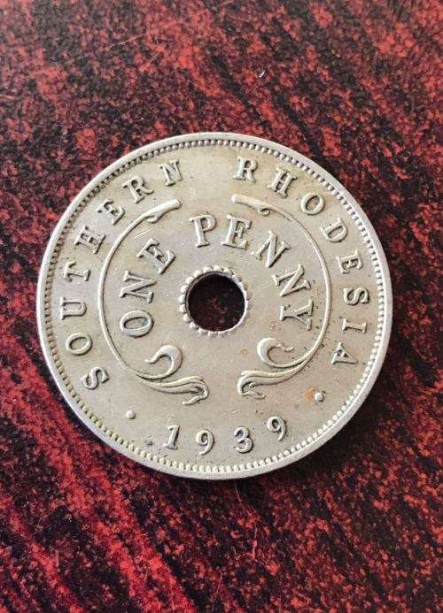 SOUTHERN RHODESIA COPPER /NICKEL -1939 ONE PENNY