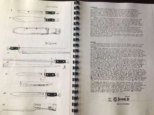 A PRIMER OF WORLD BAYONETS BY JOHN WALTER & GORDON HUGHES-SPIRAL BOUND PHOTO COPY -51 PAGES