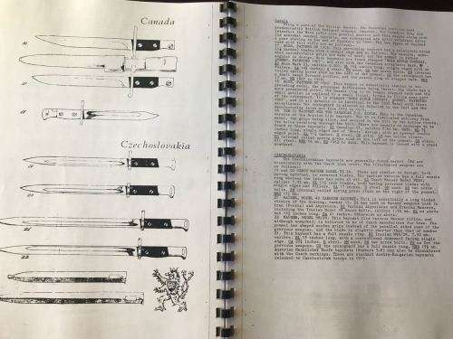 A PRIMER OF WORLD BAYONETS BY JOHN WALTER & GORDON HUGHES-SPIRAL BOUND PHOTO COPY -51 PAGES