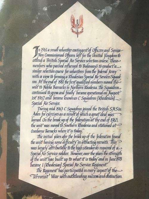 RHODESIA SAS LAMINATED POSTER WITH HISTORY ON THE BACKSIDE-MEASURES 42X30CM