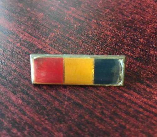 TECHNICAL SERVICES CORPS BERET BAR-ROYAL BLUE/SAFFRON/SIGNAL RED- 2 PINS