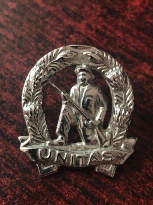 COMMANDO LEFT HAND-CHROMED COLLAR BADGE-WORN POST 1976-PINS INTACT