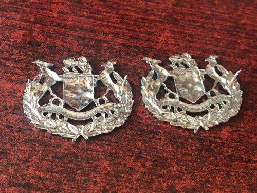 WARRANT OFFICER CLASS 1 CHROMED RANK BADGE PAIR-ONLY WORN BY THE ARMY-PINS INTACT