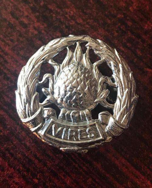 REGT. BOLAND  WHITE METAL CAP BADGE-APPROVED IN 1962- 2X SCREW LUGS