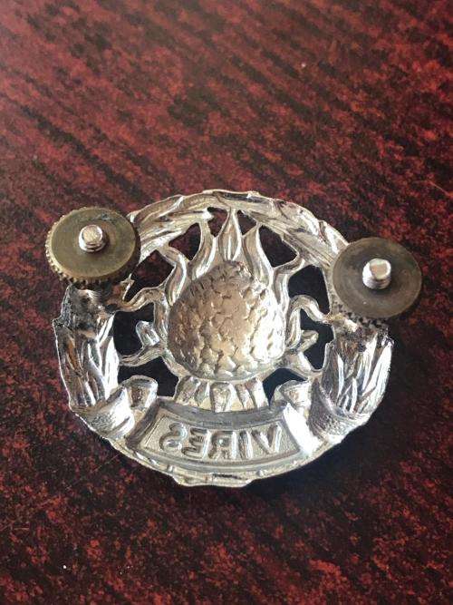 REGT. BOLAND  WHITE METAL CAP BADGE-APPROVED IN 1962- 2X SCREW LUGS