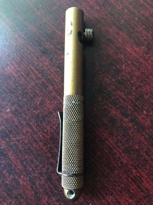 PENCIL FLAIR,BRASS + METAL -WORKING CONDITION-TOTAL LENGTH 122MM