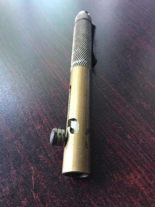 PENCIL FLAIR,BRASS + METAL -WORKING CONDITION-TOTAL LENGTH 122MM