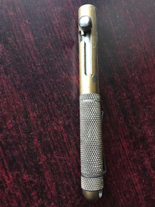 PENCIL FLAIR,BRASS + METAL -WORKING CONDITION-TOTAL LENGTH 122MM