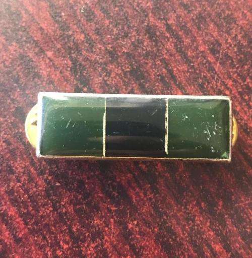 SA INFANTRY CORPS BERET BAR-THIRD TYPE-GREEN/ BLACK/ GREEN- ORIGINAL - 2 PINS