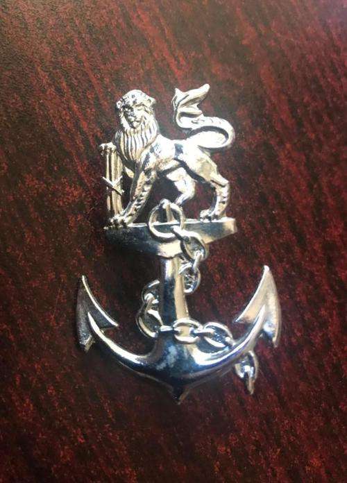 NAVY CADETS ,CHROMED BERET BADGE-WORN FROM 1964- 2X SCREW LUGS